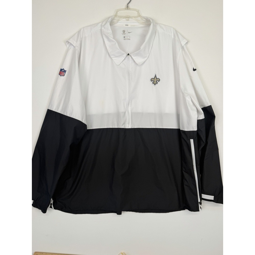 4XL New‎ Orleans Saints Nike Team Issued On Field 1/2 Zip Pullover Jacket.